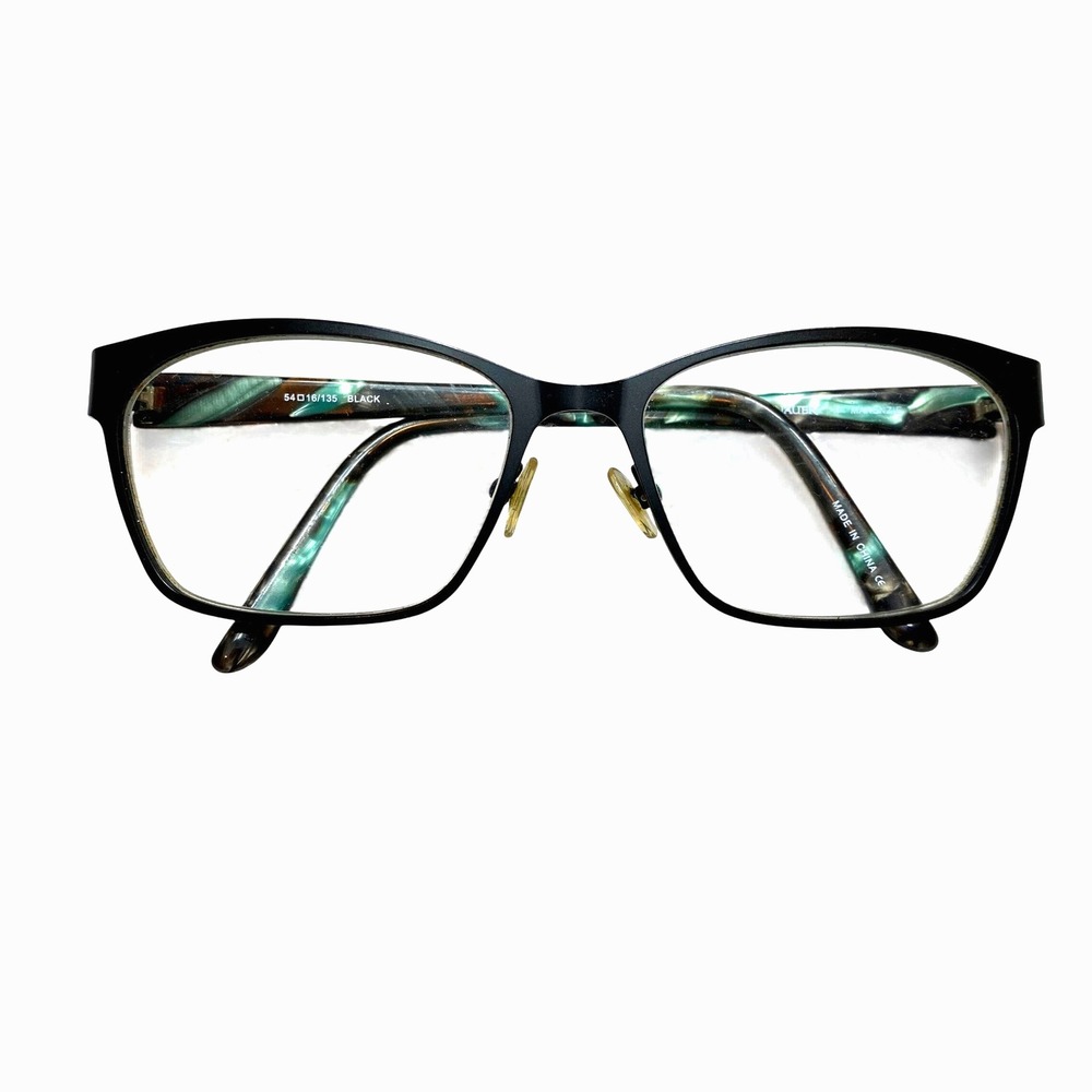 Wittnauer Mackenzie Eyeglasses Black Teal Metal 54-16-135 Full Rim